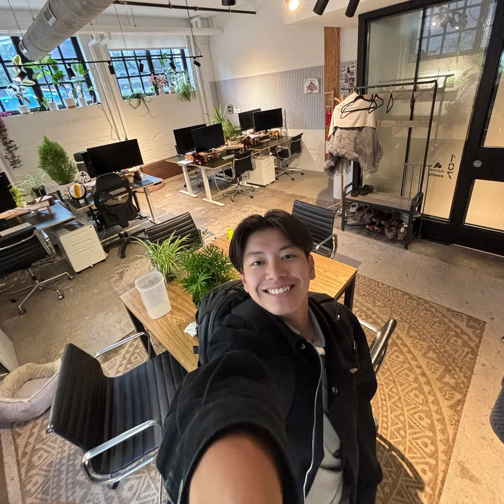 Nathan taking a selfie in the Data Loft office
